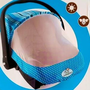 Cozy sun and bug cover for baby car seat